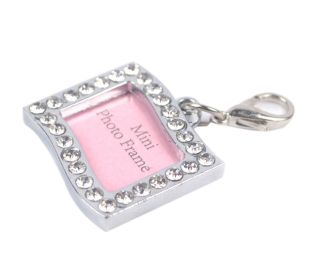 Pet Rectangle Rhinestone Writable Name Telephone ID Tags for Dogs Cats