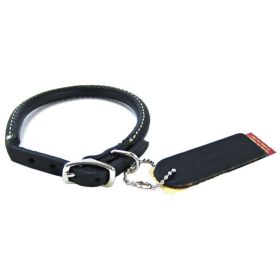 Circle T Pet Leather Round Collar (Option: Black)